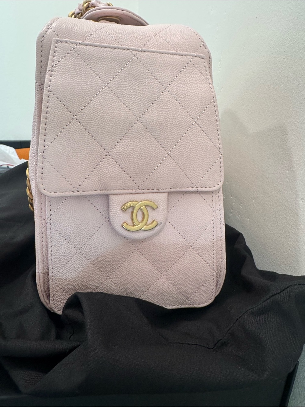 🤩 CHANEL 25 Small Pink Quilted Drawstring hobo Bag with Gold Chain 🤩 - Picture 4 of 9